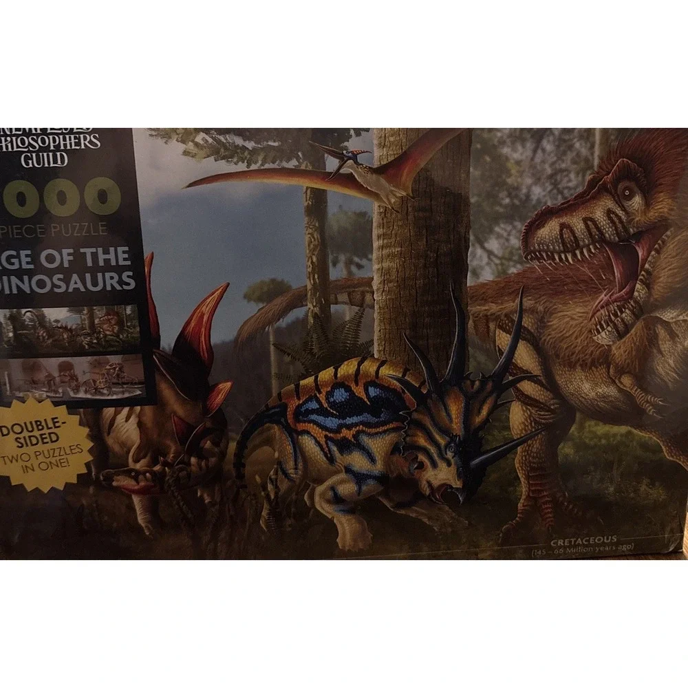 Unemployed Philsophers Guild Age of the Dinosaurs Double Sided 1000 Piece Puzzle